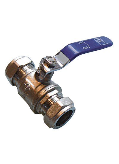 Blue Handle Lever Ball Valve PN25 CxC 35mm