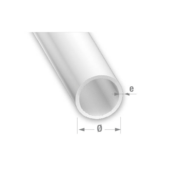 CQFD PVC Round Tube White 10mm Diameter - 1m
