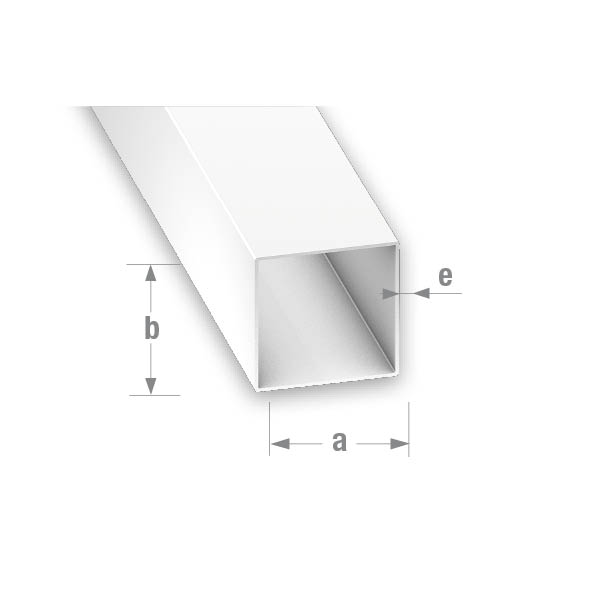 CQFD PVC Square Tube White 15mm x 15mm x 1mm - 1m 