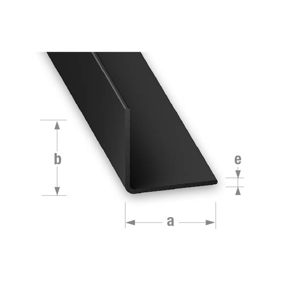 CQFD PVC Equal Corner Black 20mm x 20mm x 1mm - 2m