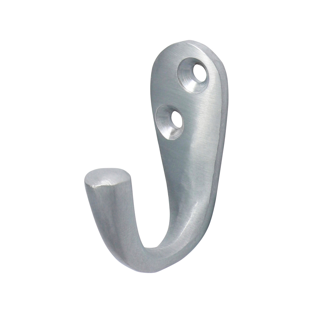 Timco 44 x 18mm - Single Robe Hook - Satin Chrome - TIMpac of 1
