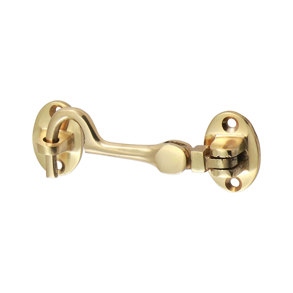 Timco 75mm - Cabin Hook - Polished Brass - TIMpac of 1