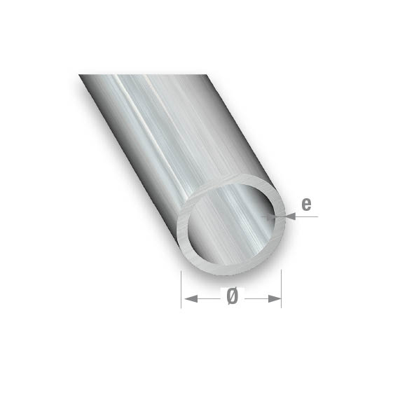 CQFD Raw Aluminium Round Tube Raw 12mm Diamter - 1m