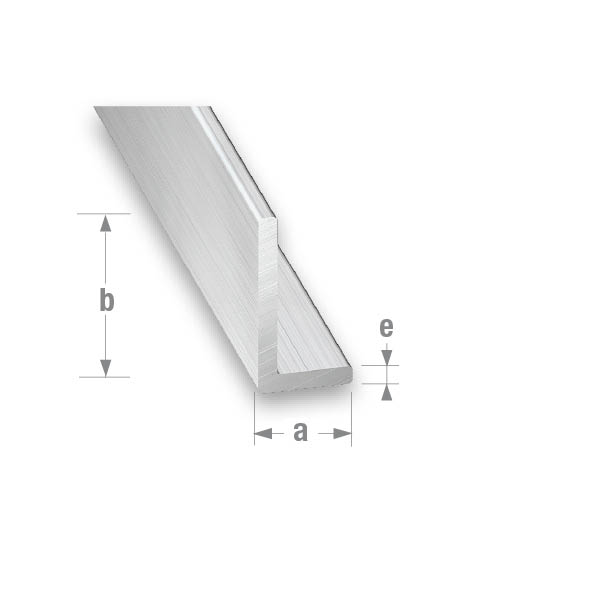 CQFD Raw Aluminium Unequal Corner 10mm x 25mm x 1.5mm - 1m