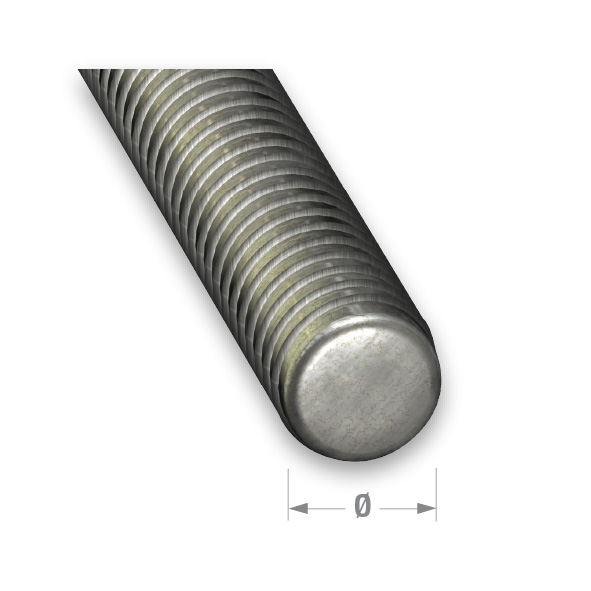CQFD Zinced Steel Threaded Rod (Studding) 6mm (M6) - 1m