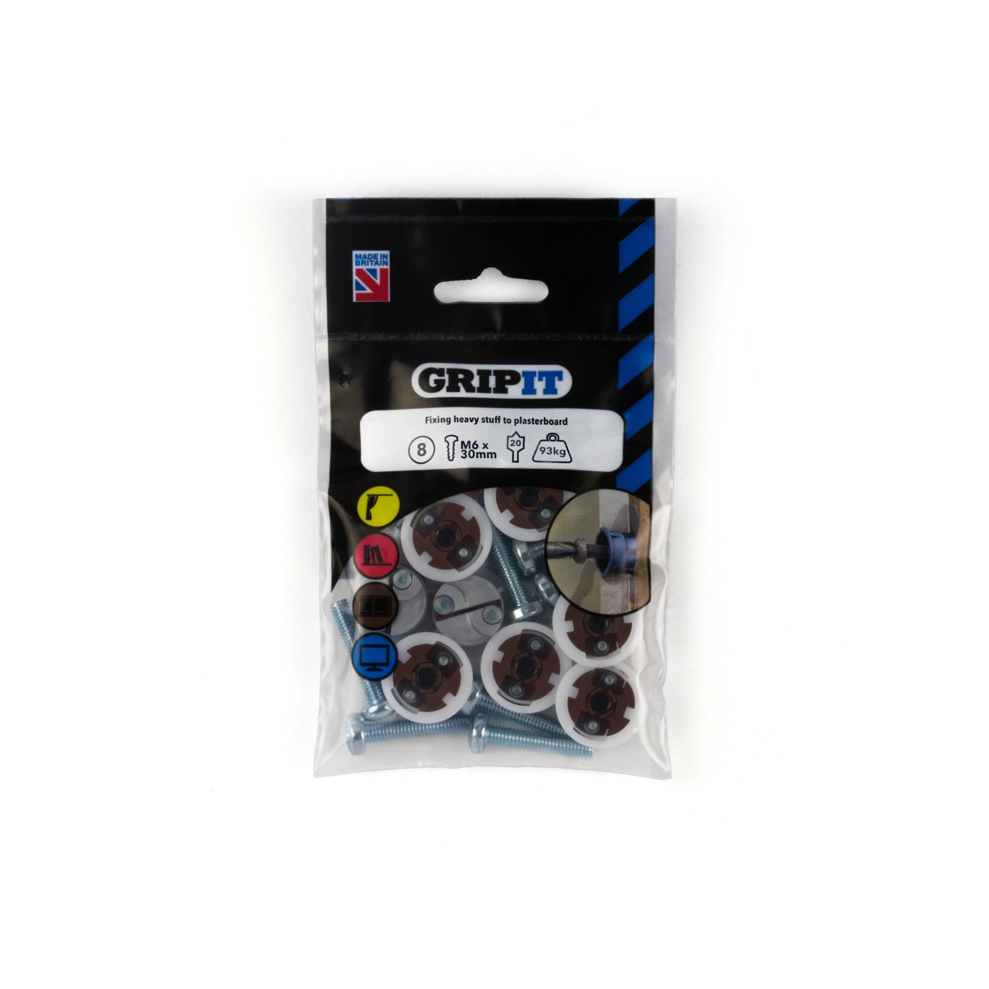 Gripit Fixings - Brown 20mm Fixing Pack - 202-308 - (Pack of 8)