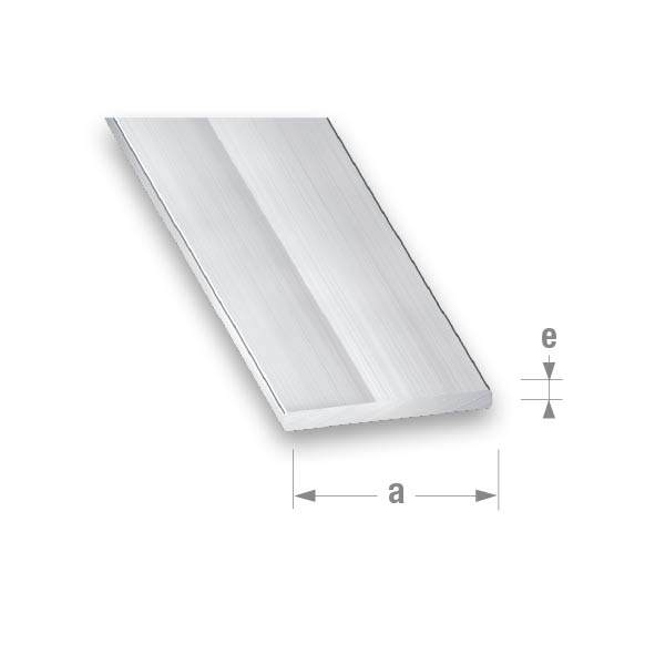 CQFD Anodised Aluminium Flat Shiny Silver Look 25mm x 2mm - 1m