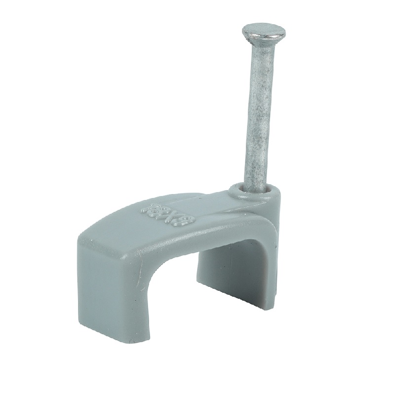 Timco Cable Clip - Grey - Flat 10.00mm (Twin &amp; Earth) - PK100