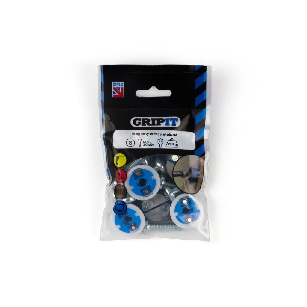Gripit Fixings - Blue 25mm Fixing Pack - 252-308 - (Pack of 8)