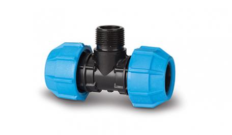 Polypipe Polyfast MDPE (Mains Water) Male Centre Branch Tee - 25mm x 3/4in BSP