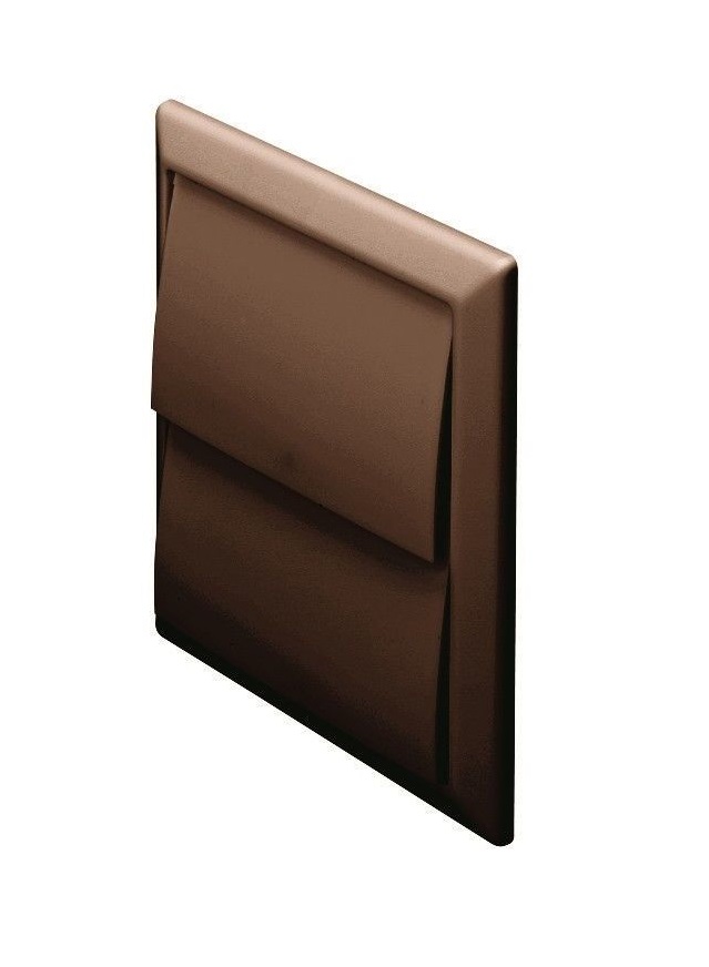 Domus Easipipe 100 Rigid Duct Outlet With Gravity Flaps Brown
