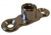 A16 Cast Brass Backplate (for Single Ring Clips/Munsen Rings) - M10 Female Chrome Plated (CP)