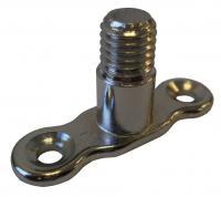 A11 Cast Brass Backplate (for Single Ring Clips/Munsen Rings) - M10 Male Chrome Plated (CP)