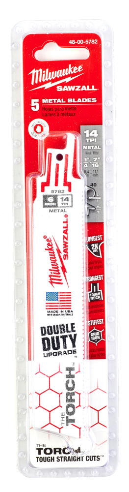 Milwaukee 48005782 Sawzall Blade - 150mm Torch Demolition Blades - 5 Piece