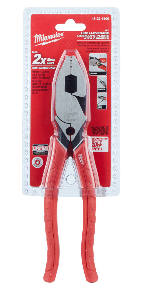 Milwaukee High Leverage Linemans Pliers With Crimper 250mm - 48226100
