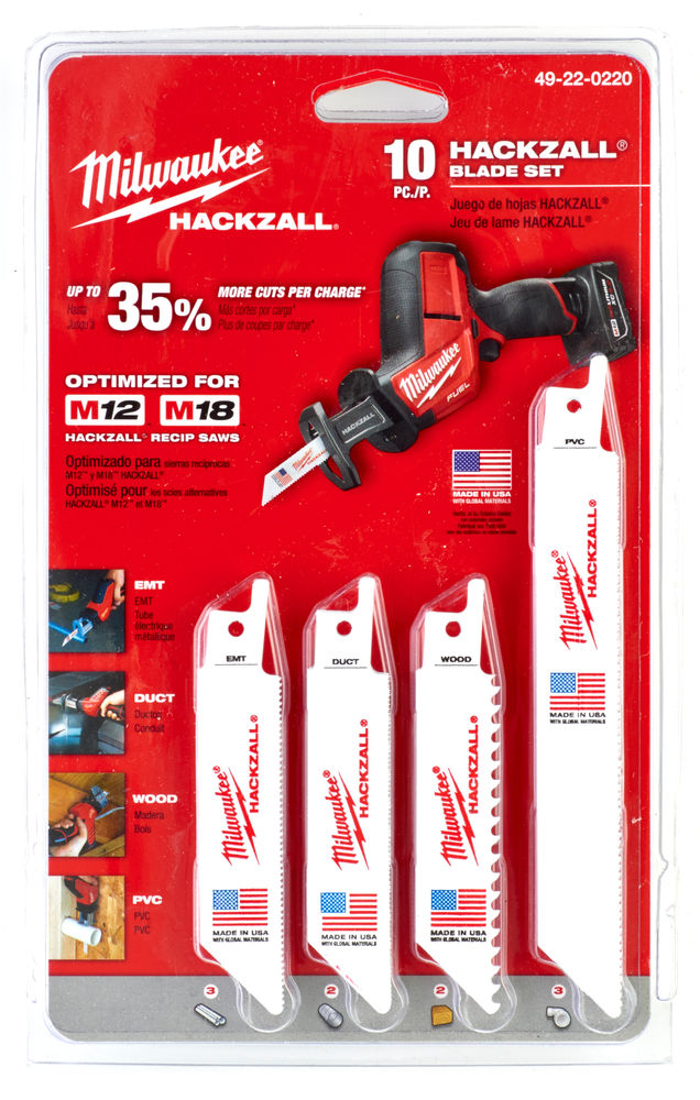 Milwaukee 49220220 Sawzall Blade - 100mm & 150mm Hackzall Set - 10 Piece