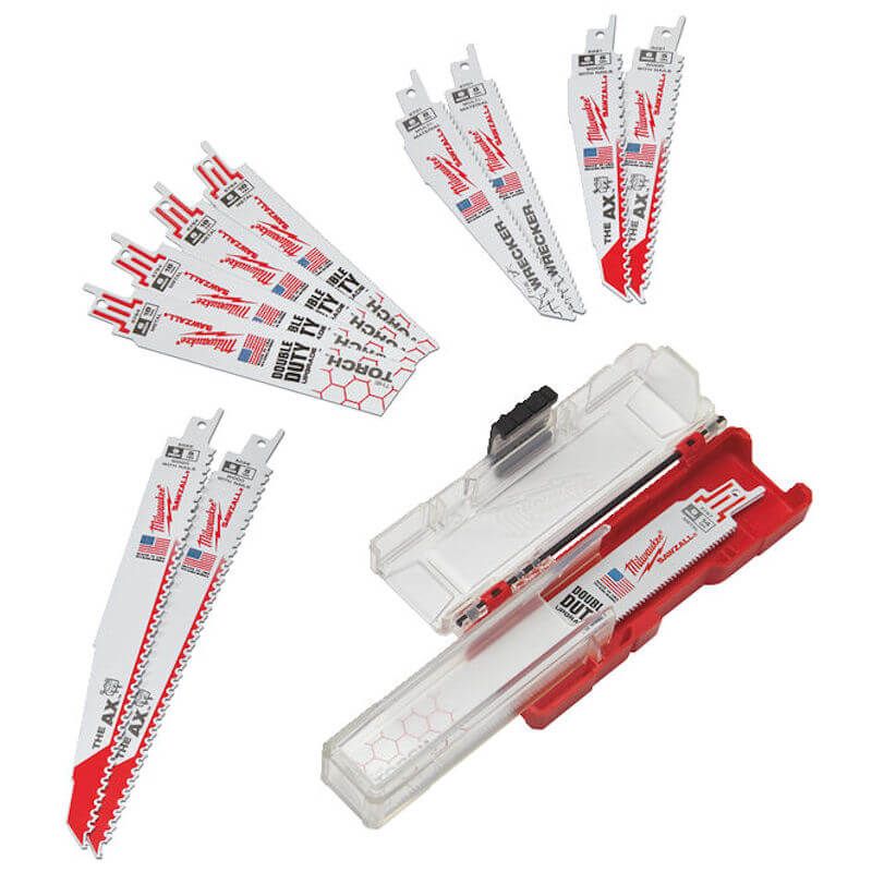 Milwaukee 49222229 Sawzall Blade - 150mm &amp; 230mm Demolition Sawzall Set - 12 Piece