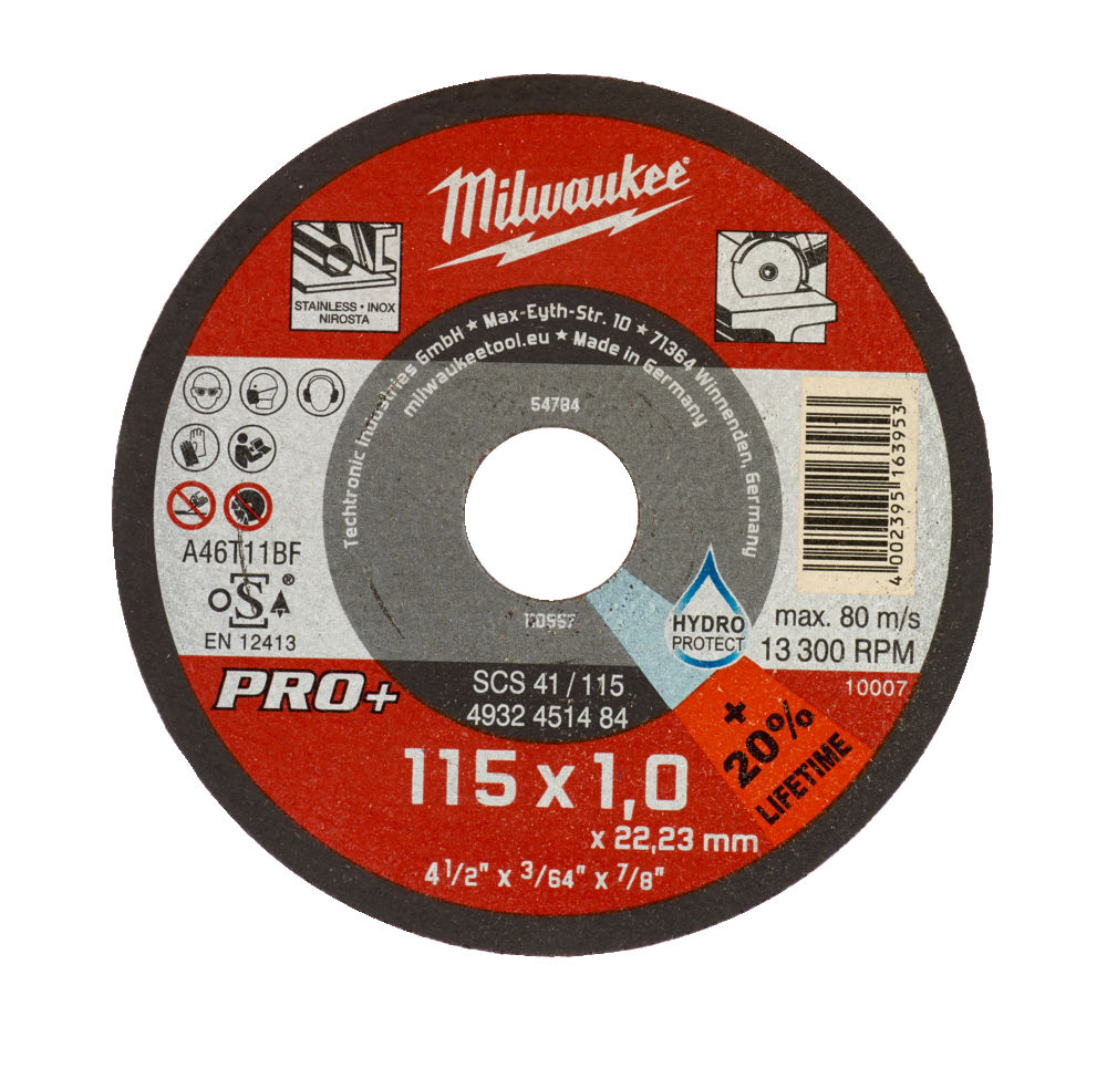 Milwaukee Cut of Wheel Metal Cutting 115mm x 1.0mm Thin Disc - 4932451484