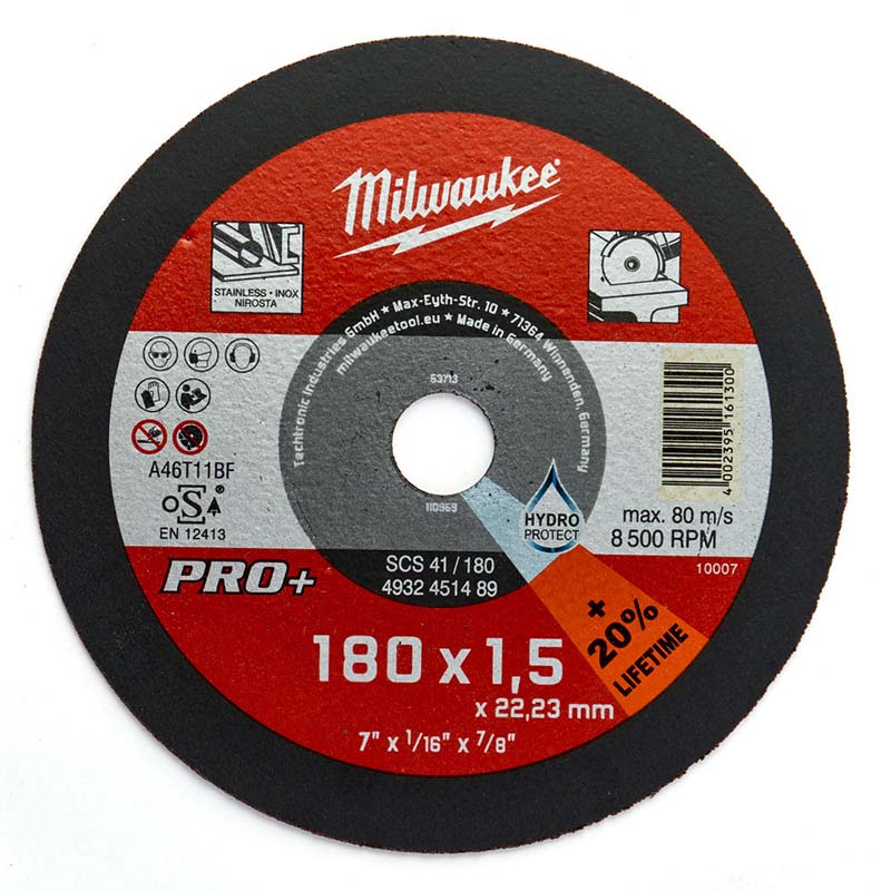 Milwaukee 180mm x 1.5mm PRO+ Cutting Wheel - 4932451489