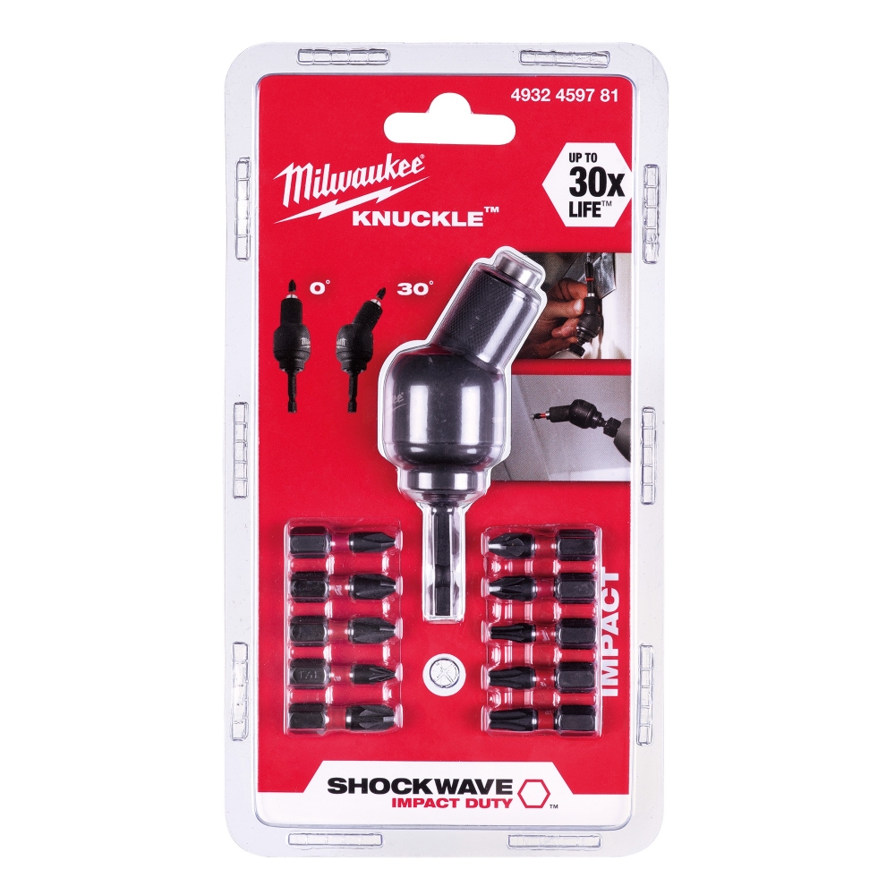 Milwaukee Shockwave Knuckle Offset Attachment (11 Piece) - 4932459781