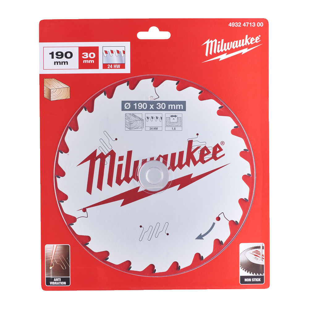 Milwaukee Circular Saw Blade 190mm x 30mm x 24TH - 4932471300