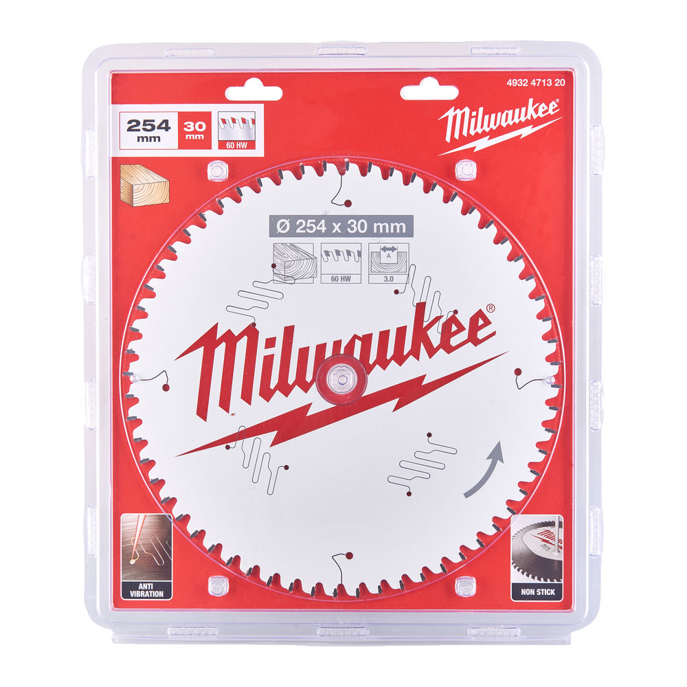 Milwaukee Circular Saw Blade for Mitre Saws 254mm x 30mm x 60TH - 4932471320