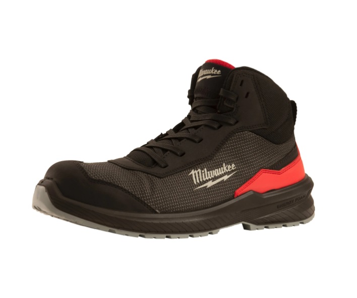 Milwaukee Flextred Footwear - S1PS Mid Cut Boot - Black - Size 7