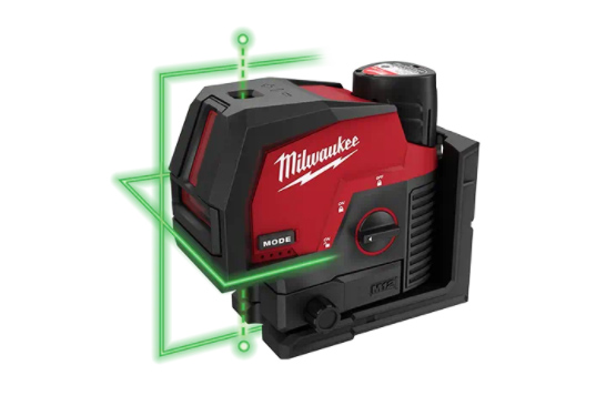Milwaukee 12V Green Cross Line Laser &amp; Plum Points - M12CLLP-301C