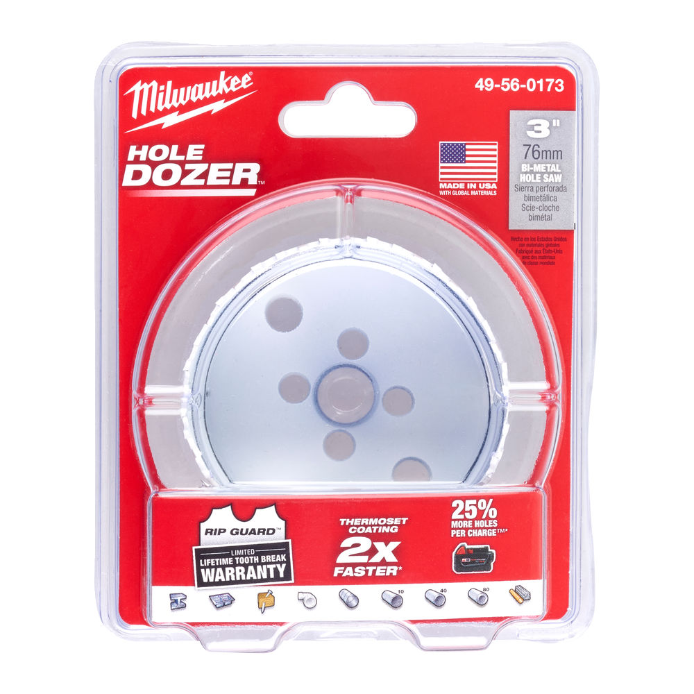 Milwaukee Bi-Metal Holesaw 76mm (Hole Dozer)
