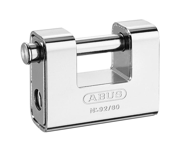 ABUS Mechanical 92/80mm Monoblock Brass Body Shutter Padlock Carded ABU9280C
