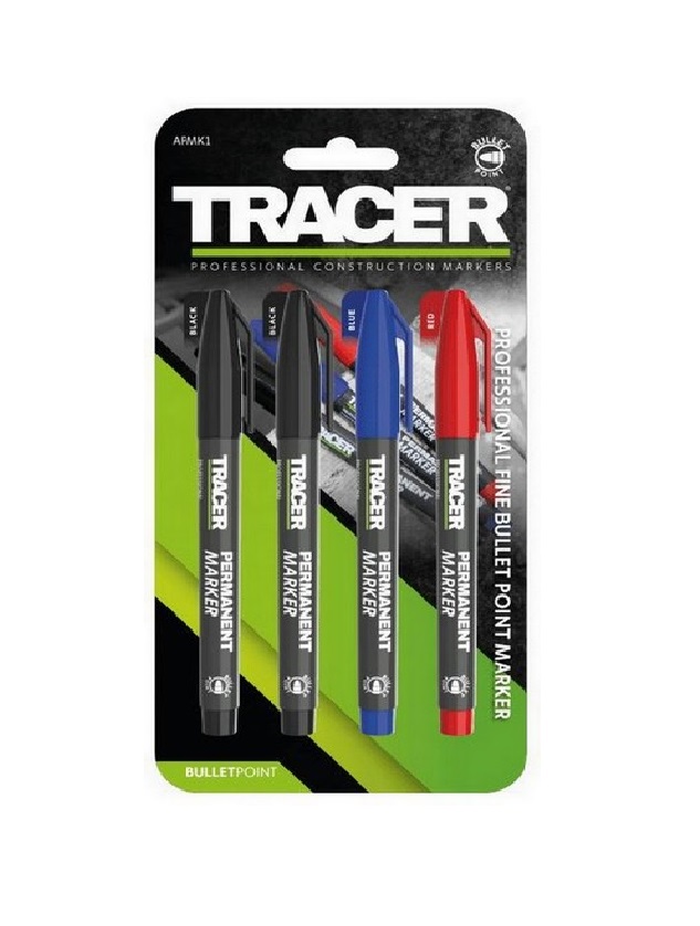 Tracer Permanent Marker Set - x2 Black / x1 Red / x1 Blue - APMK1