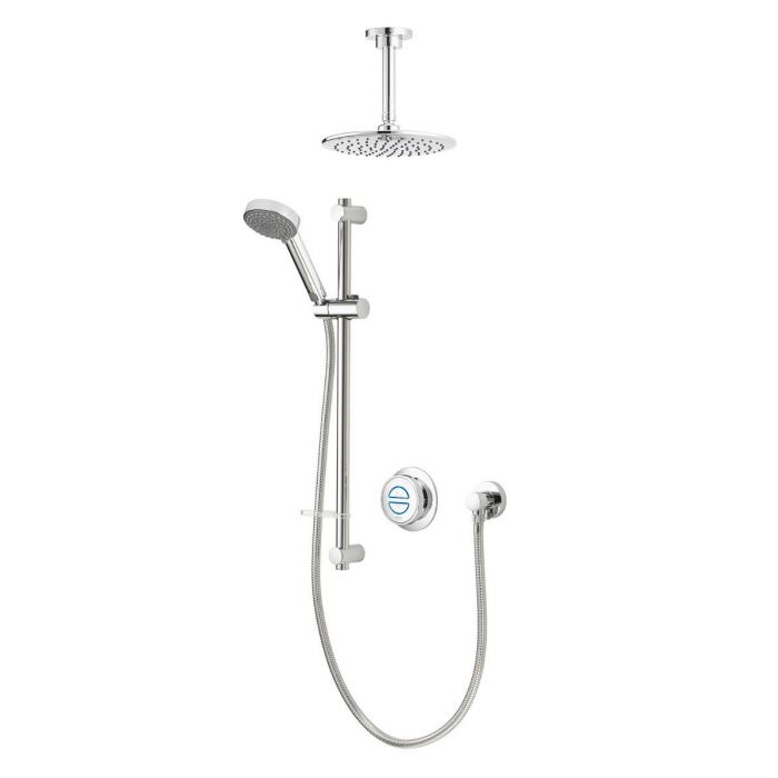 Aqualisa Quartz Classic Divert Concealed Shower With Adj and Fixed Ceiling Heads - HP/Combi