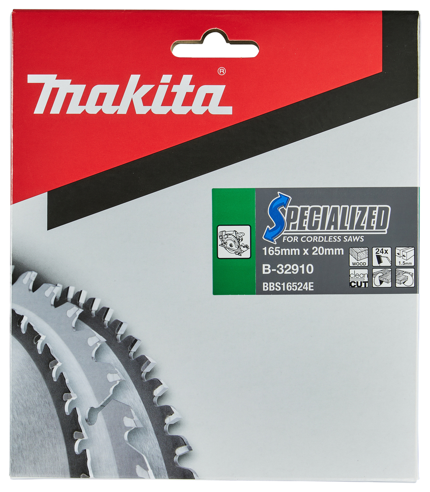 Makita Circular Saw Blade - Specialized - 165mm x 20mm x 24Th - B-32910