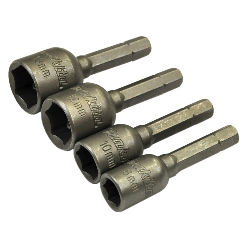 MAKITA 4PC NUT SETTER 8MM / 10MM / 12MM / 13MM 48MM LONG