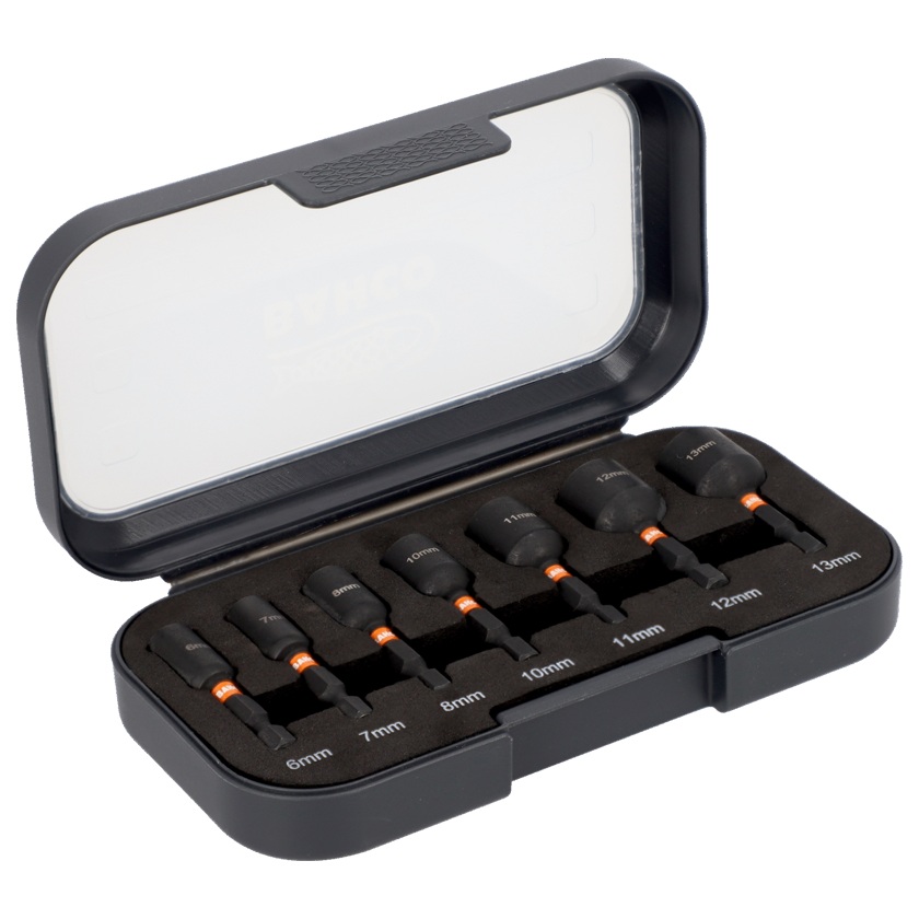 Bahco BAH66IMM50S7 7pc 1/4? Hex Magnetic Impact Torsion Nut Driver Set 6-13mm