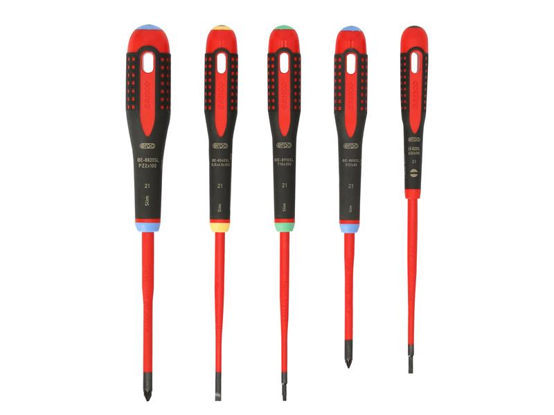 Bahco BAH9872SL ERGO 5pc VDE Insulated Screwdriver Set - Pozi, Slotted &amp; Torx