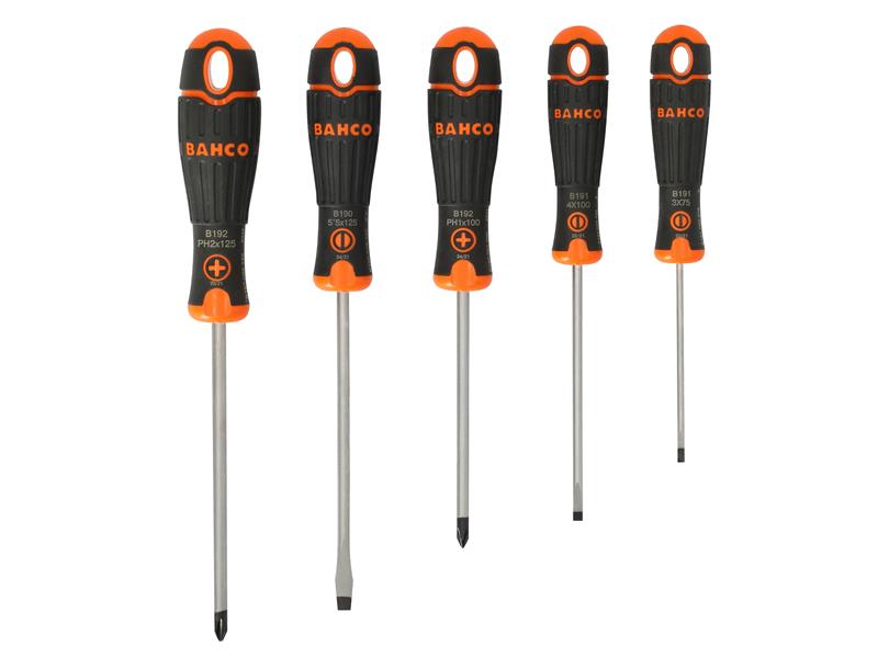 Bahco BAHB219015 BAHCOFIT 5pc Screwdriver Set - Pozi &amp; Slotted
