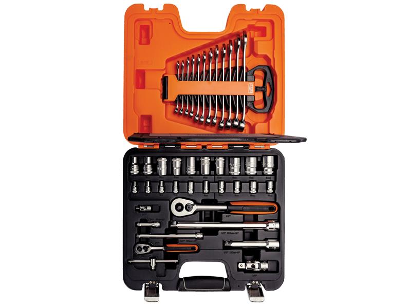 Bahco S410 Socket &amp; Spanner Set of 41 Pieces 1/4in &amp; 1/2in Square Drive Socket Set