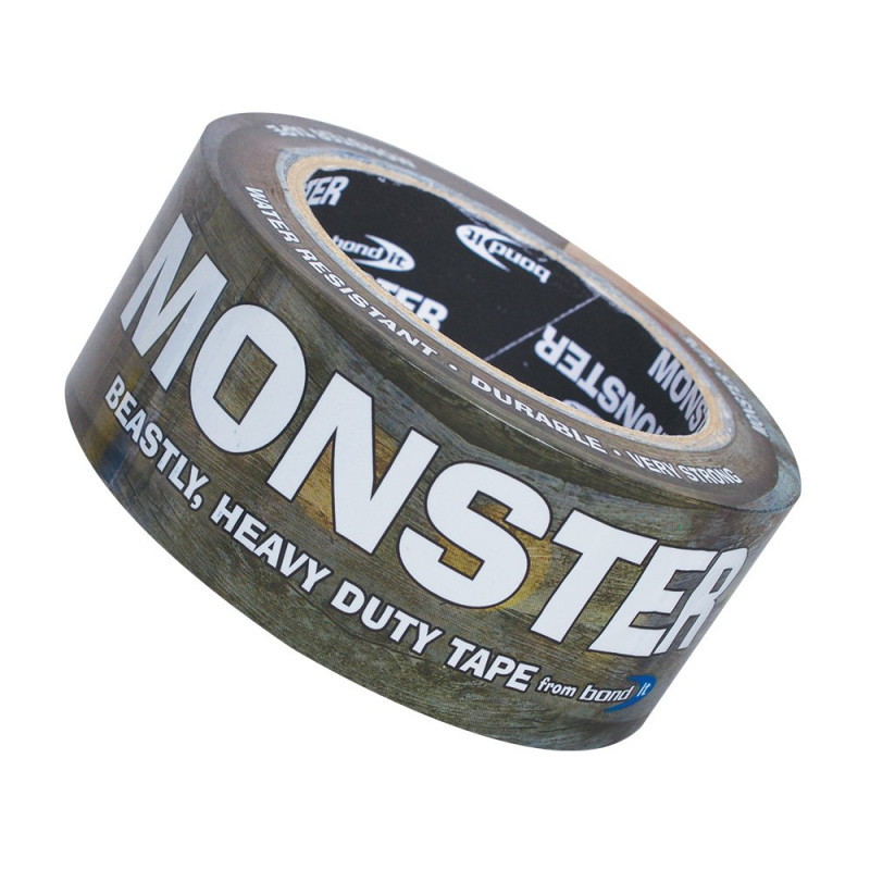 Bond-It Monster Water Resistant Tape 48mm x 11 Metre - Black - BDWPT48