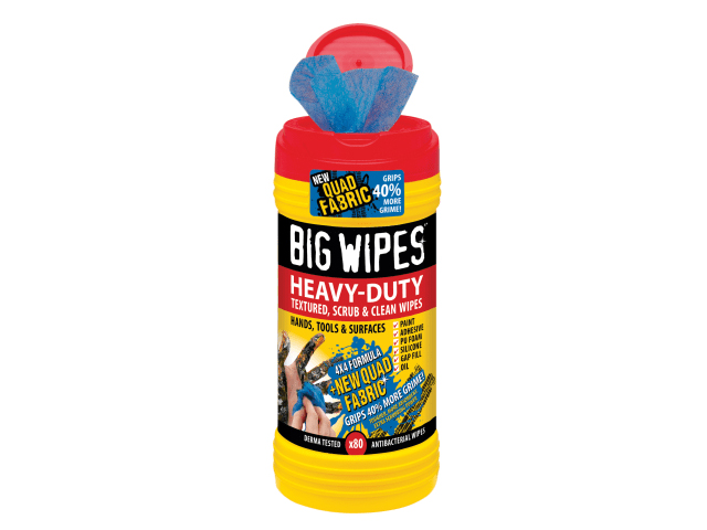 Bigwipes Red Top 4 x 4 Heavy Duty Hand Wipes (Tub 80)