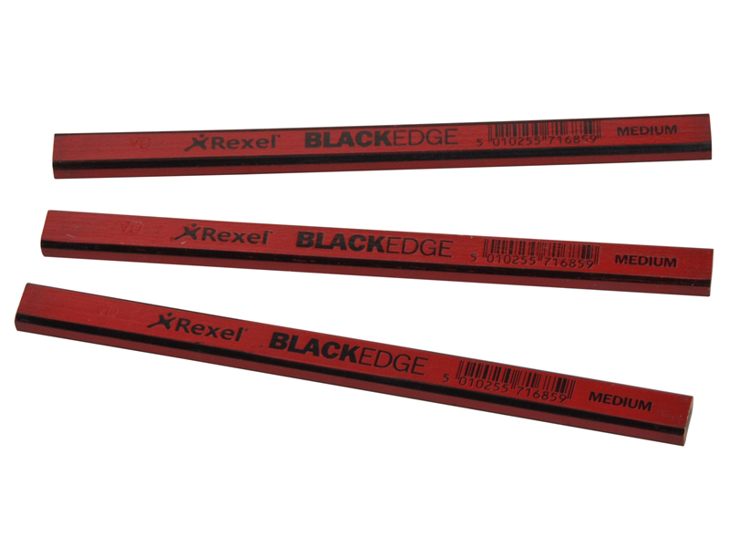 Black Edge Carpenters Pencils - Red / Medium 34330