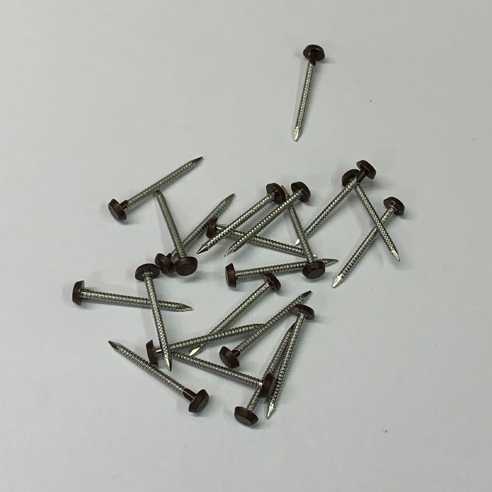 Polytop Pins 30mm Dark Brown 4 - A4 Stainless Steel Ring Shank Pins Gauge 14