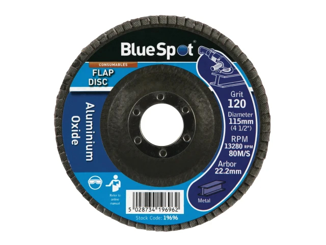Blue Spot Sanding Flap Disc 115mm (4.1/2in) 120 Grit - 19696