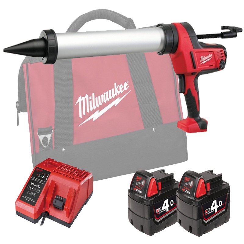 Milwaukee 18V 600ml Aluminium Caulking Gun - C18PCG600A - 4.0Ah Pack