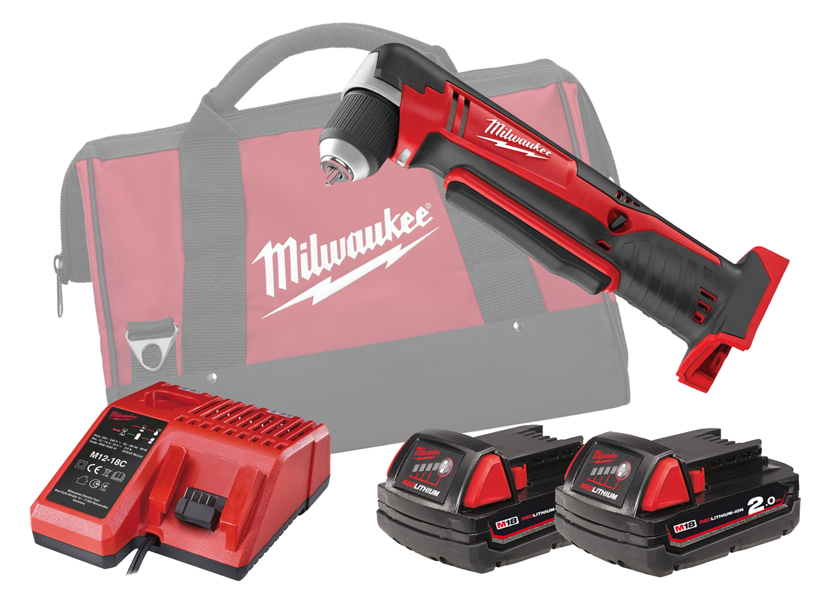 Milwaukee 18V Compact Right Angle Drill - C18RAD - 2.0Ah Pack