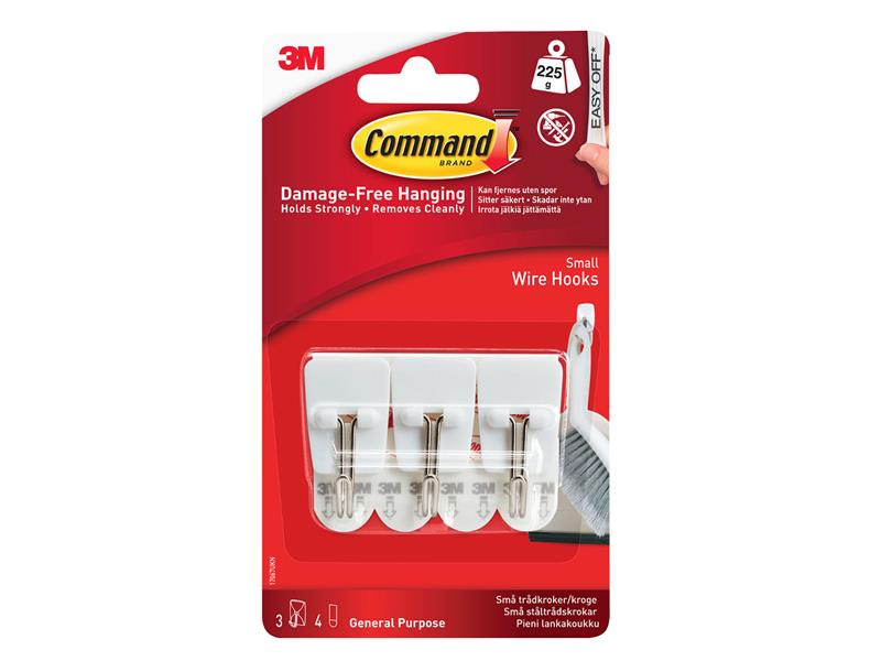 Command White Wire Hooks (Pack 3) COM17067