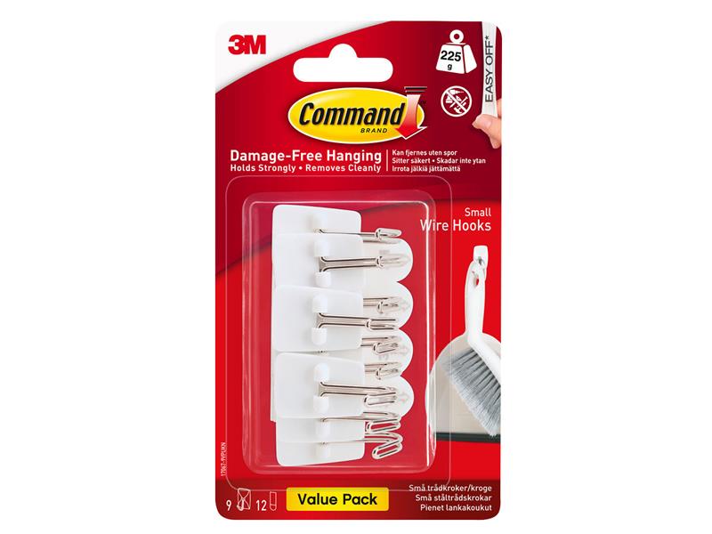 Command White Wire Hooks Value Pack (Pack 9) COM170679VP