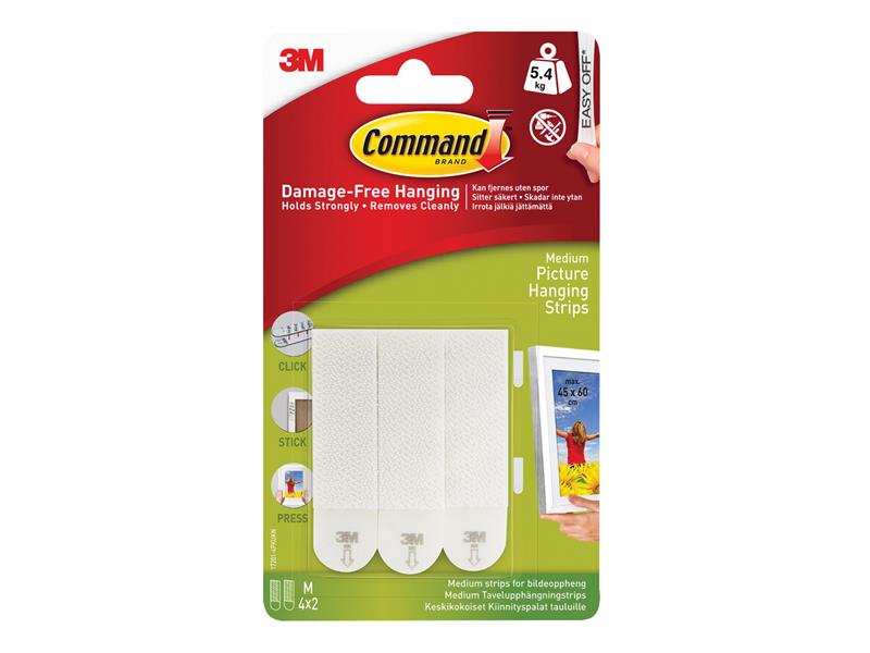 Command Picture Hanging Strips, Medium (Pack 4) COM172014PK