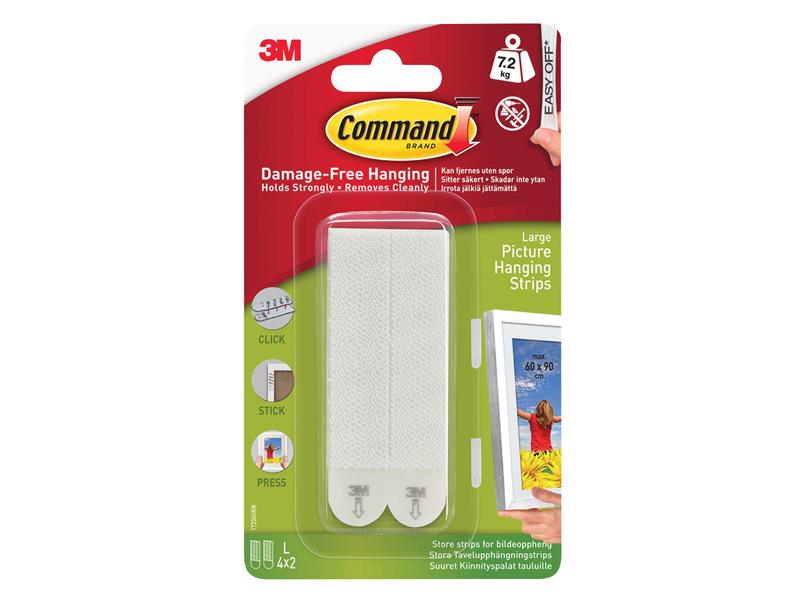 Command Picture Hanging Strips, Large (Pack 4) COM17206