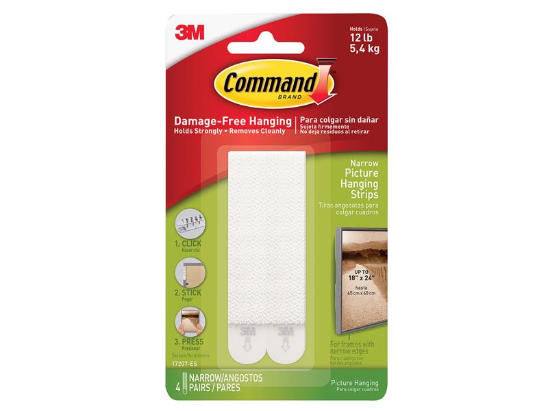 Command Narrow Picture Hanging Strips (Pack 4) COM17207